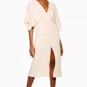 Topshop Batwing Plunge Tea Length Dress